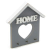 Ключниця фарбована "HOME" біла на сірому фоні