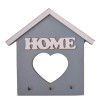Ключниця фарбована "HOME" біла на сірому фоні