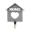 Ключниця фарбована "HOME" біла на сірому фоні