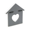 Ключниця фарбована "HOME" біла на сірому фоні