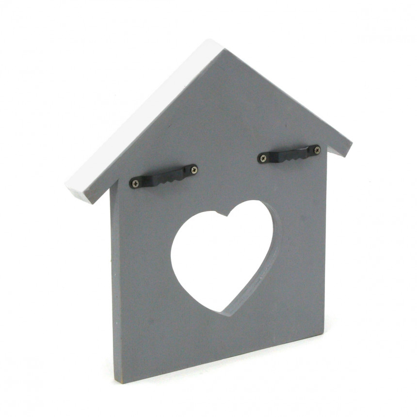 Ключниця фарбована "HOME" біла на сірому фоні